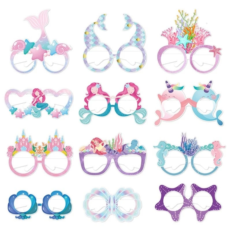 

Fun Mermaids Designed Paper Spectacles Easy to Carry Eye Gears for Kids Event