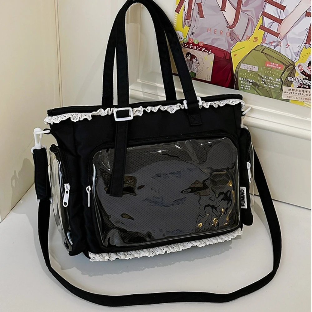

Japanese Ins Girl Soft Girl Shoulder Bag Y2K JK Uniform Transparent Ulzzang Ita Bag Student Commuting Tote Bag Bolsos Para Mujer