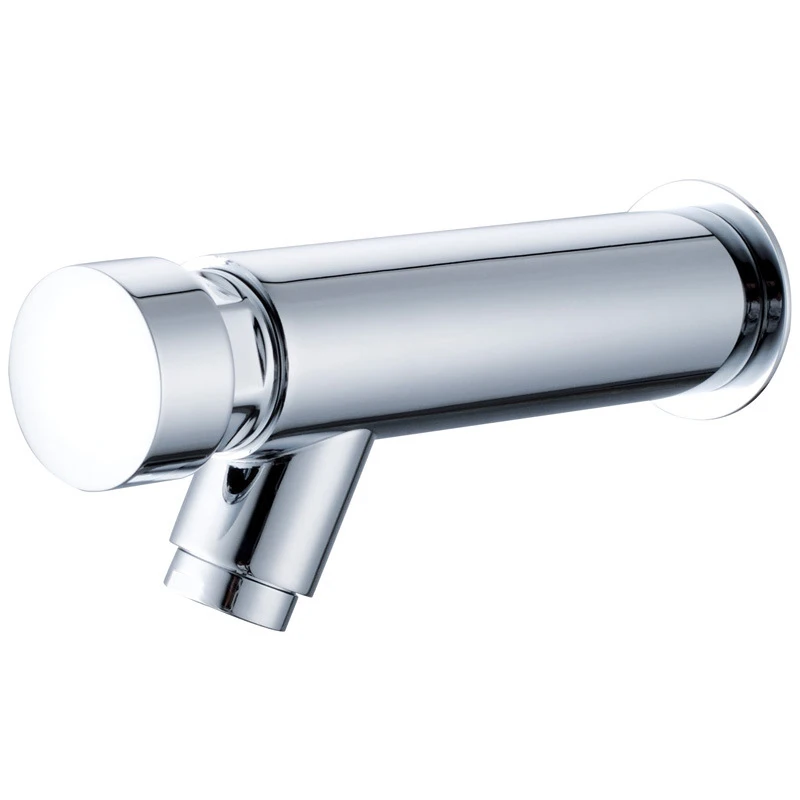 Ktchen Bathroom Faucet Chrome Plated Self Closing Water Saving Time Delay Faucet Basin Sink Tap Cold Water for Home