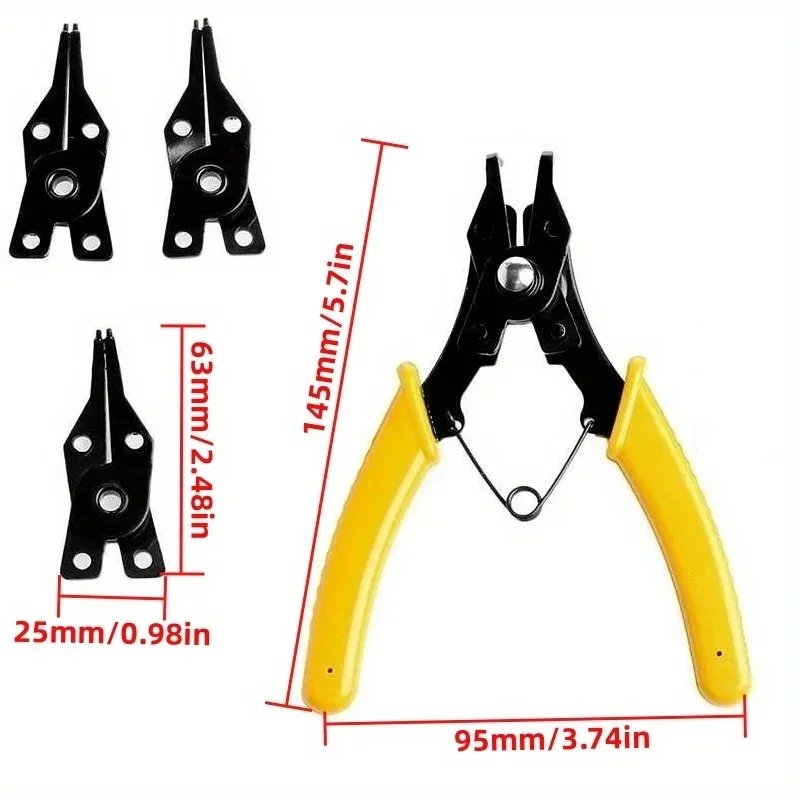 4 IN 1 Multifunctional Snap Ring Pliers Multi Tools Multi Crimp Tool Internal External Ring Remover Retaining Circlip Pliers 5