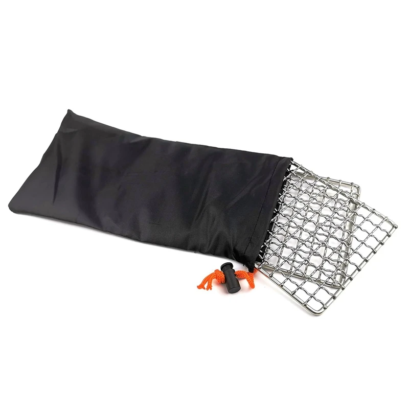 Square Stainless Steel Barbecue Mesh Simple Firewood BBQ Grill Outdoor Tools Friction Resistance