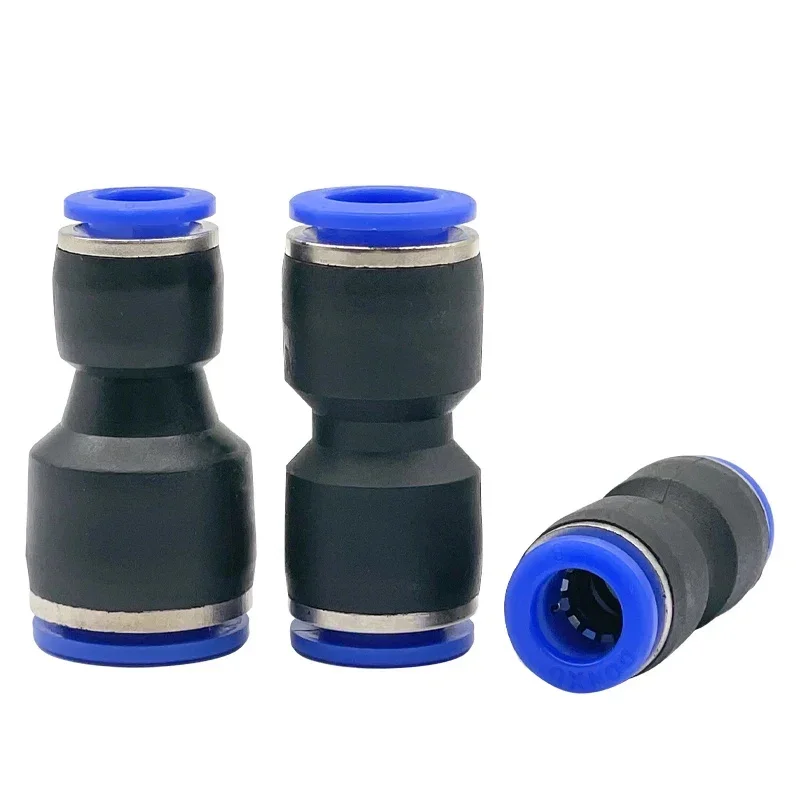 Pneumatic Fittings Plastic Connector PU PG 4mm 6mmTo 8mm 10mm Air Water Hose Tube Push in Straight Gas Quick Connectors Fitting