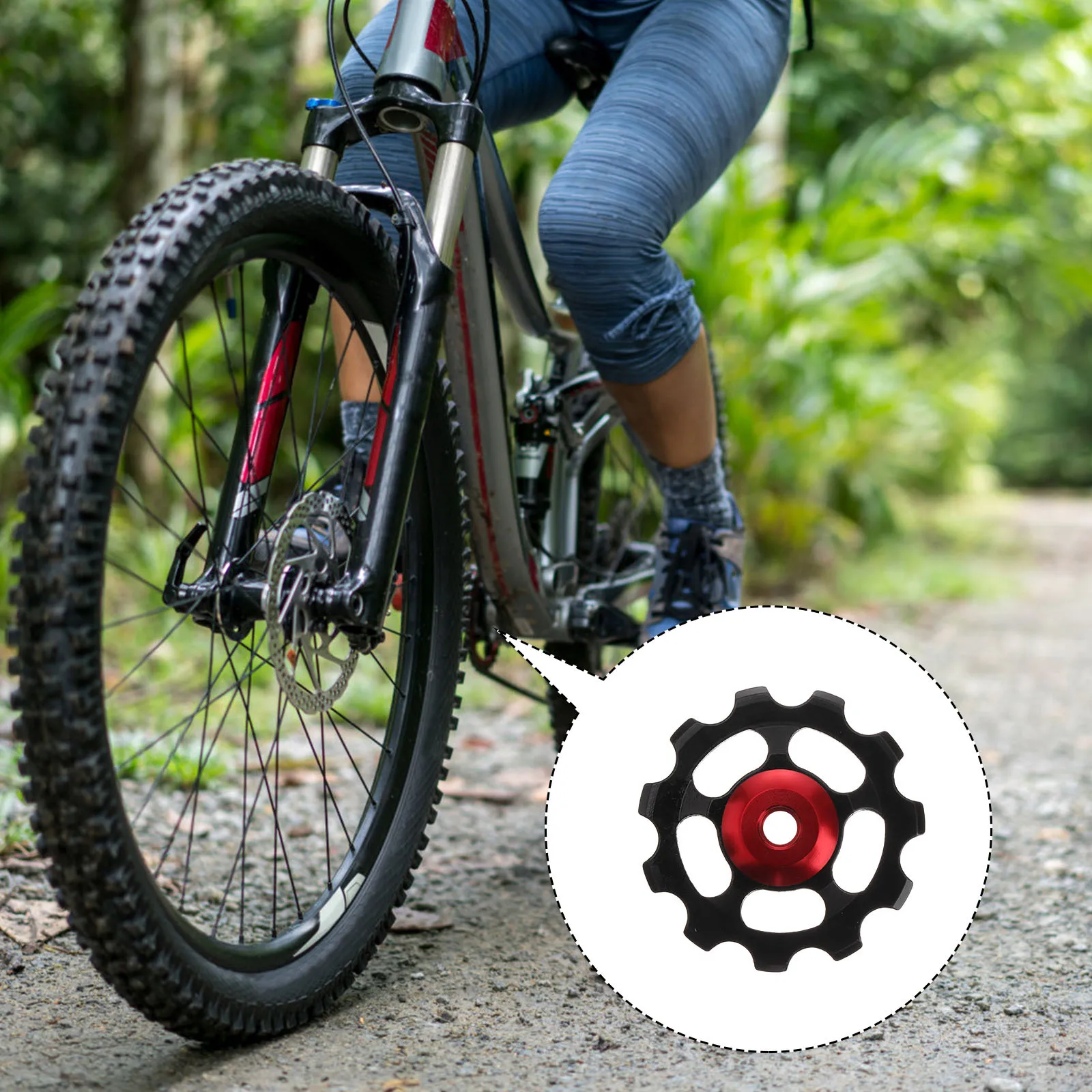 

2Pcs 11T Bike Rear Derailleur Pulley Aluminum Alloy Replacement Wheel Gear Strong Durability Smooth Operation Mountain Cycle