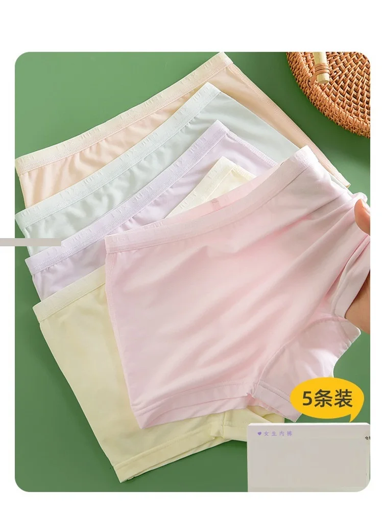 

New Girls Underwear Fashion Kids cartoon character children panties short boxer 5pcs/lot 4-16y student adolescent 110-160