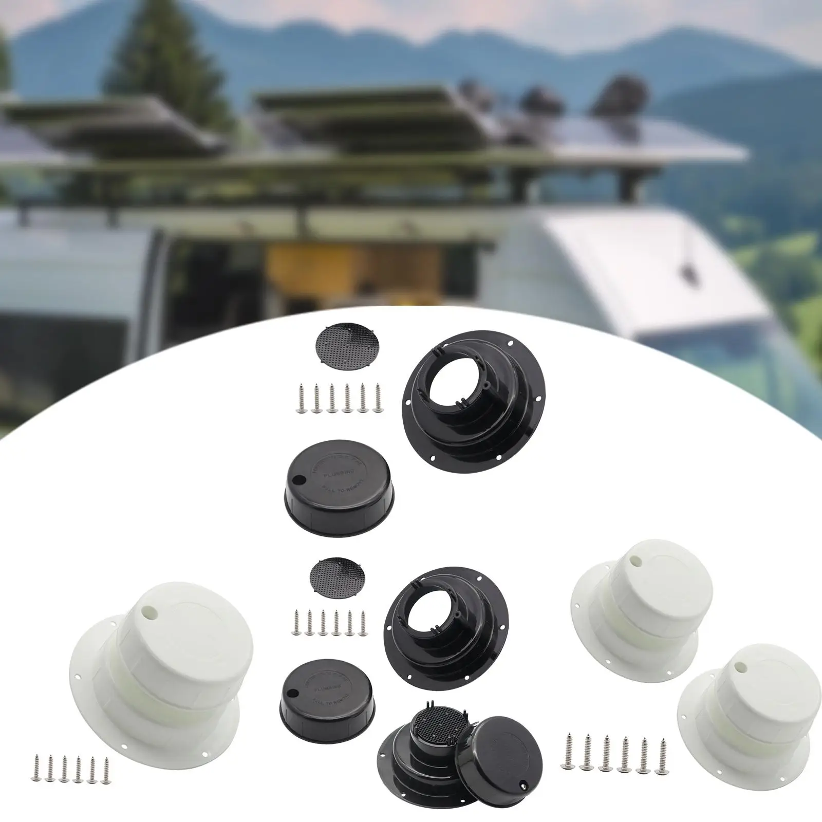 Generic RV Duct Vent Cover Easy Installation Assembly Replaces Wear Resistant Repair Parts RV Roof Vent Cover for Repair