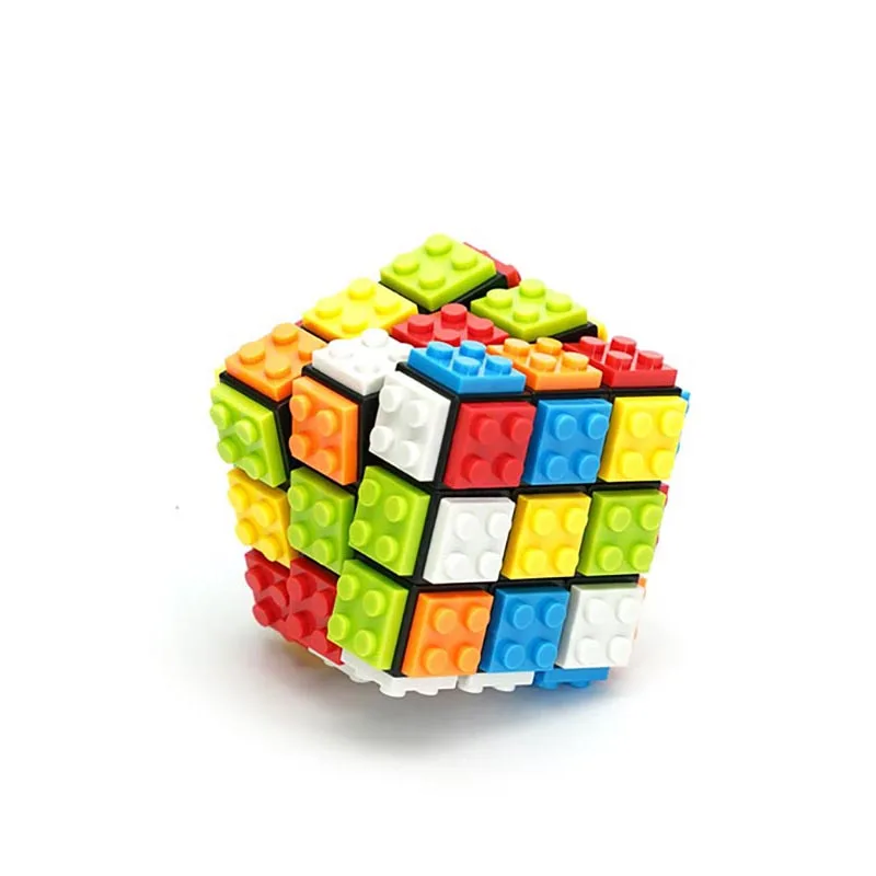 Building Blocks Cube Puzzle Decompression Fidget Toy Magic Cube Intelligence Assembled Puzzle Educational Toy for Children Gift