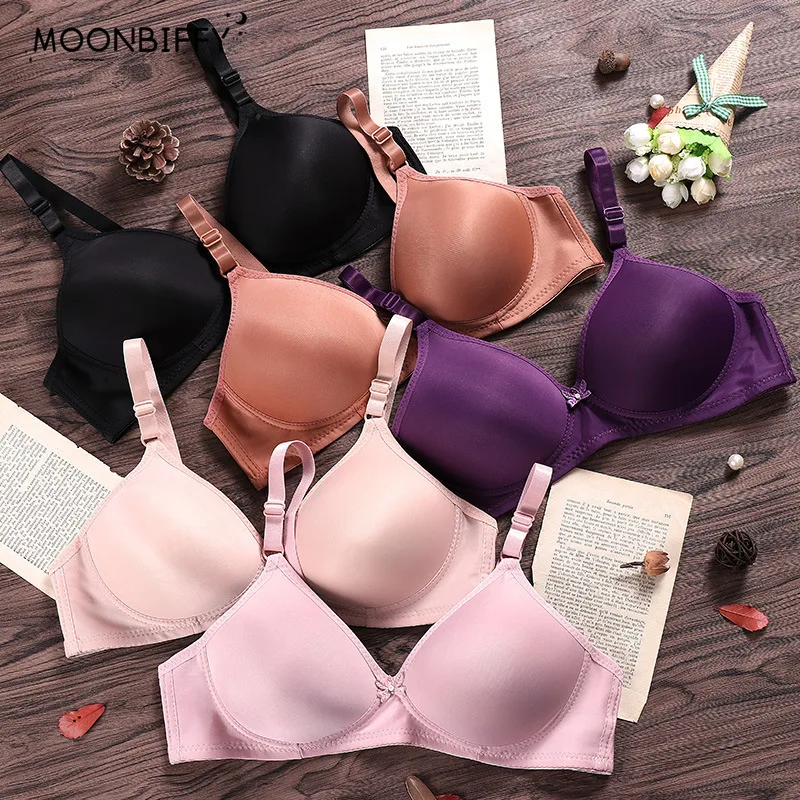 Comfortable Breathable Women Brassiere Beautiful Back Underwear Bra Thin Section Glossy Without Steel Ring Gathered Ladies Bras