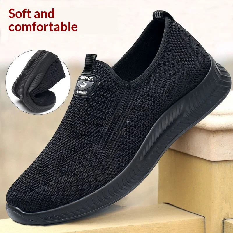 Men Lazy One Step Slip On Footwear Lightweight Breathable Mesh Non Slip Soft Sole Casual Sports Sneakers Daily Leisure Walks