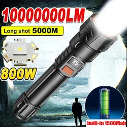 High Power Led Flashlight Telescopic Zoom Torch Light Rechargeable LED Flashlight Portable Tactical Lantern Outdoor Strong Light