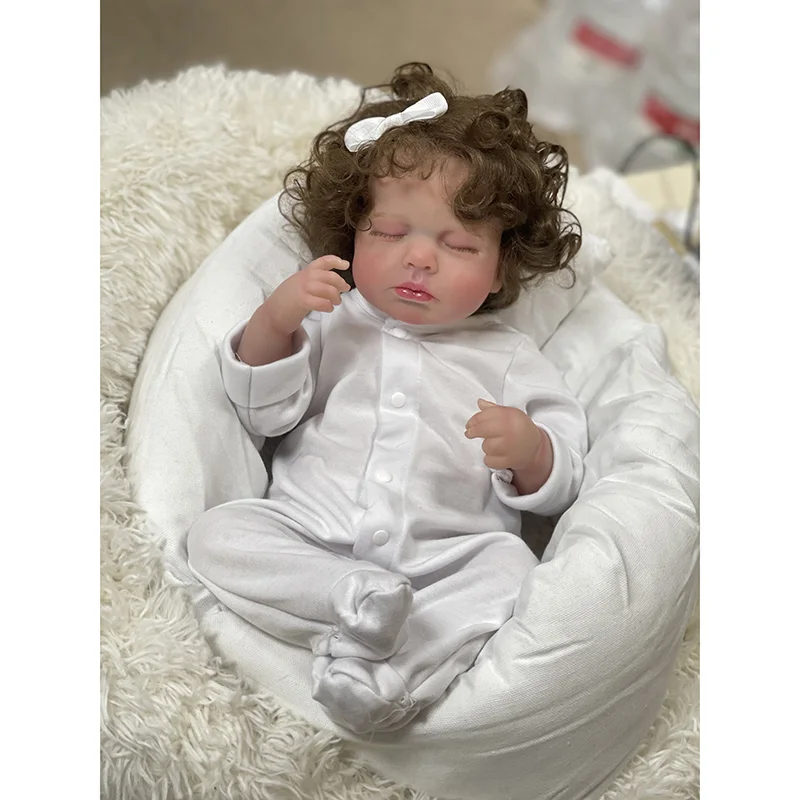 

49CM Loulou Lifelike Already Painted Doll Newborn Baby Reborn Doll Hand Paint with Genesis High Quality 3D skin Tone