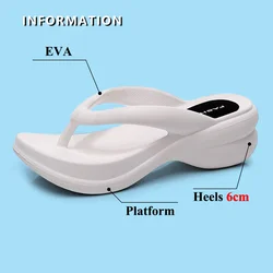 Fashion Female Beach Flip Flops Summer 2022 New Clip Toe Thick Platform Slippers Women Wedges Non-slip Soft Sandals Home Slides