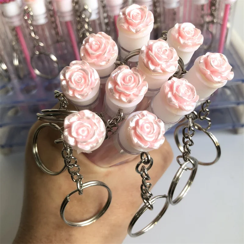 Cepillos de pestañas dorados, carretes, varitas de rímel de pestañas reutilizables en tubos, contenedor de peine para cejas, herramientas aplicadoras con llavero