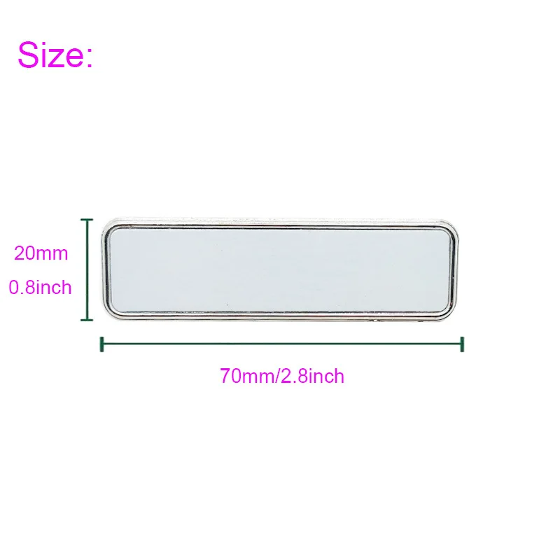 20pcs/Lot Blank Sublimation Simple Rectangular Badge For INk Transfer Printing Heat Press DIY  In Aluminum Disc