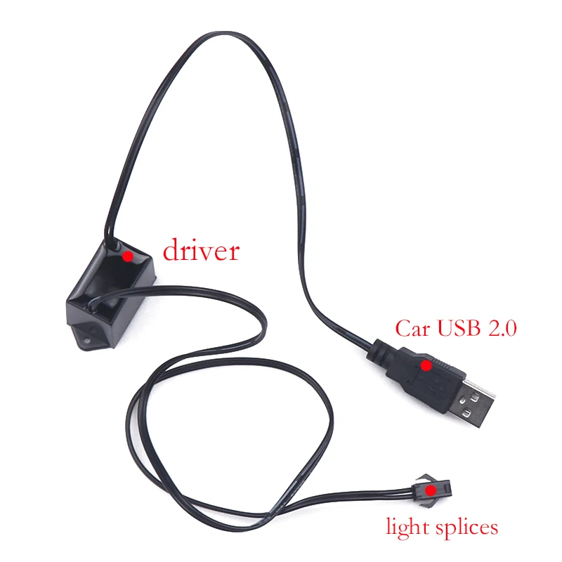 DC 12V EL Line USB Cigarette Lighter Drive Controller For 1-5M Neon Light LED Strip Light EL Wire Glow Flexible Neon Decor