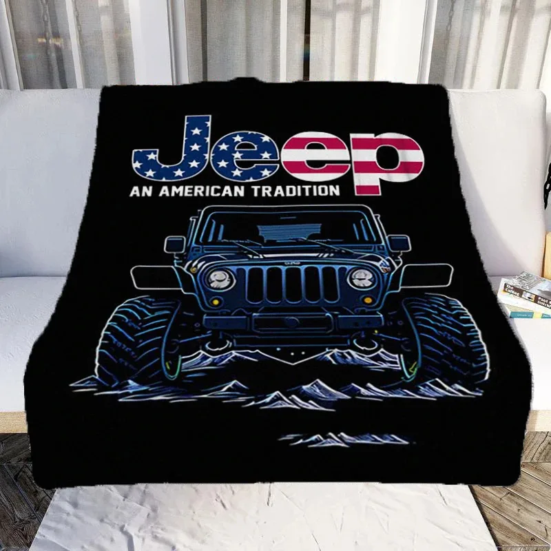 

HNM36J-JEEP printed blanket fashion flannel blanket comfortable lazy sofa blanket super soft bed sheet mattress8Hn$