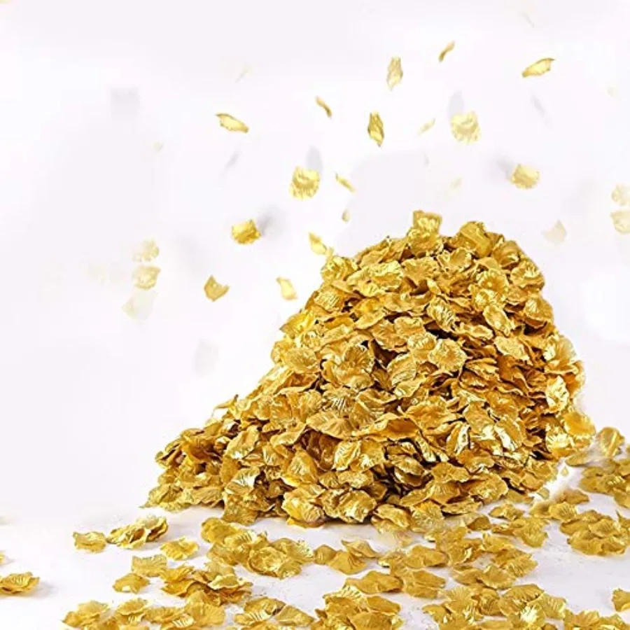 2000 шт. золотые искусственные шелковые лепестки роз для романтической ночи, свадьбы, годовщины, цветочные украшения