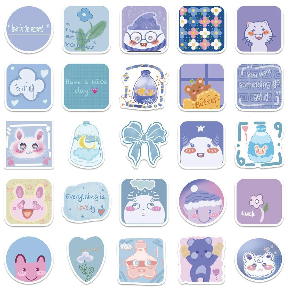 10/30/50 個かわいいイン漫画ステッカー美的 DIY スクラップブッキング学校文具用品子供のためのかわいい装飾デカール