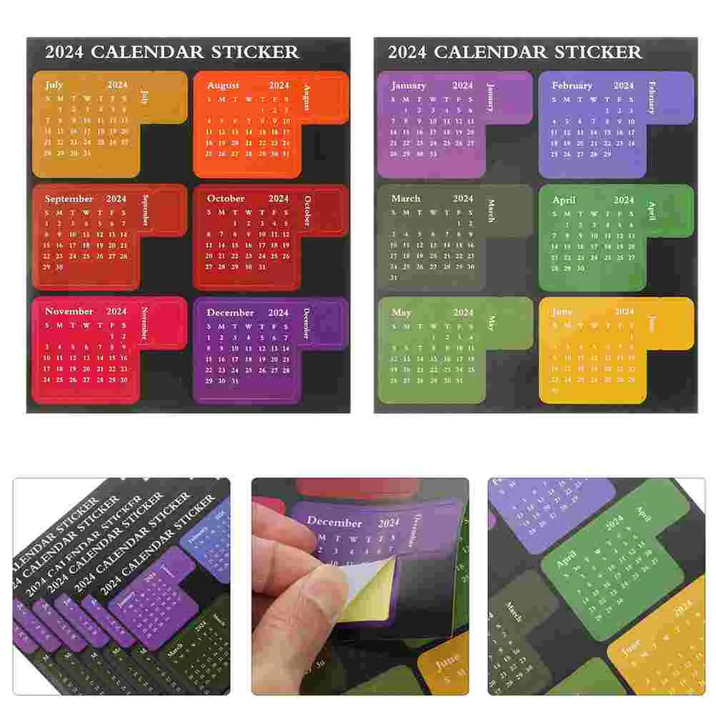 2024 Index Post Notepad Calendar Stickers Month Daily Use Planner Tabs School Adhesive Printing