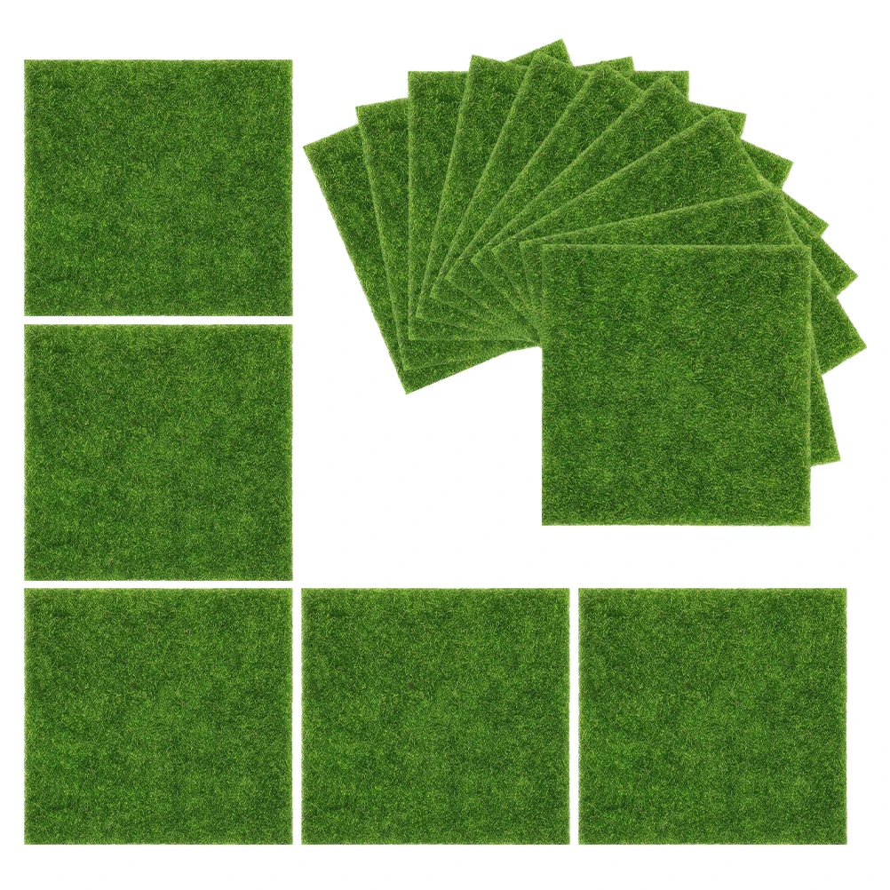 

15 Pcs Artificial Moss Grass Pee Pads for Dogs Succulents Plastic Desktop Green Plants Simulation Craft Photography Outdoor Turf