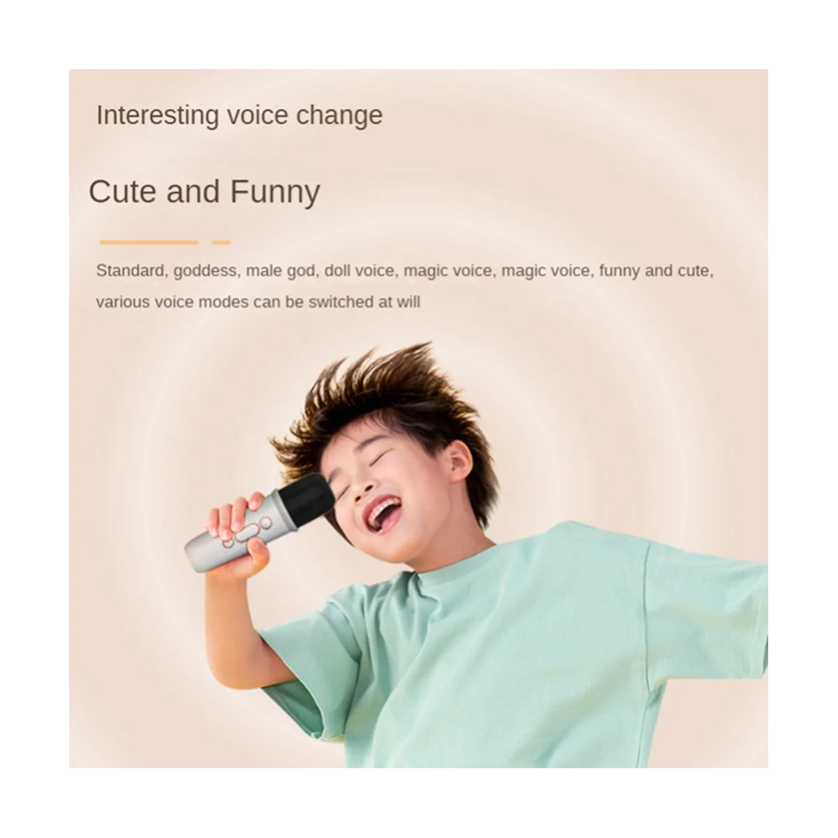 Microfone portátil ao ar livre com alto-falante Bluetooth, canto nacional, casa KTV Audio, branco