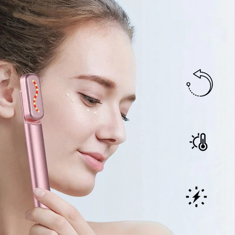 Elektryczny masażer do oczu, przenośny, ręczny, do użytku domowego, urządzenie kosmetyczne z funkcją terapii ciepłem, masaż twarzy, ujędrnianie skóry, narzędzie przeciwzmarszczkowe.