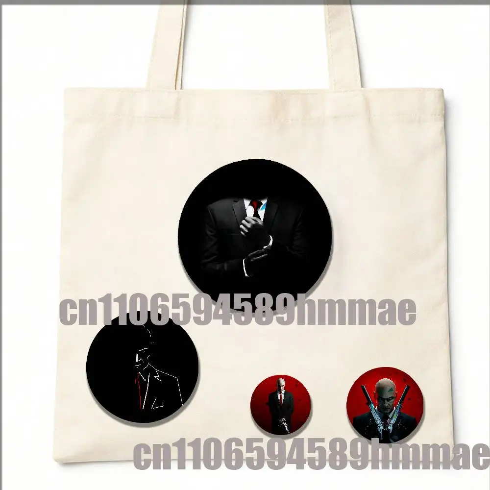 For Agent 47 Hitman Badge Cover Custom Pin Insignia Emblem Round Button 58mm 44mm Laser Film view 5