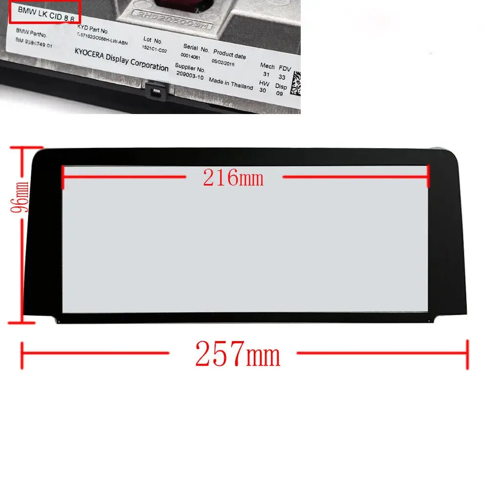 

8.8" Digitizer Glass Panel For BMW LK CID 8.8 EVO F20 F21 F22 Radio Navigation Screen Replacement