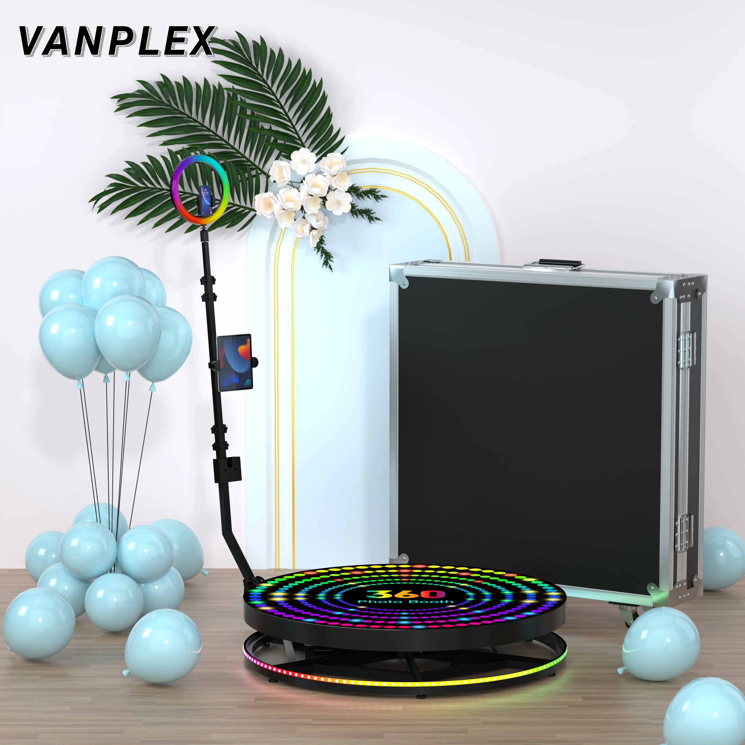 

ZJW high-quality hot selling customized products 360 Photo Booth 115 cm Photobooth 360 Selfie Spinner ipad 360photobooth for Pa