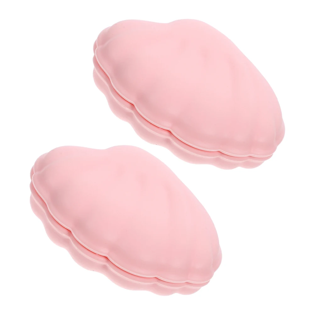 

2 Pcs Shell Storage Box Small Container Silica Gel Seashell Jewelry Boxes Holder Travel Portable Silicone Design
