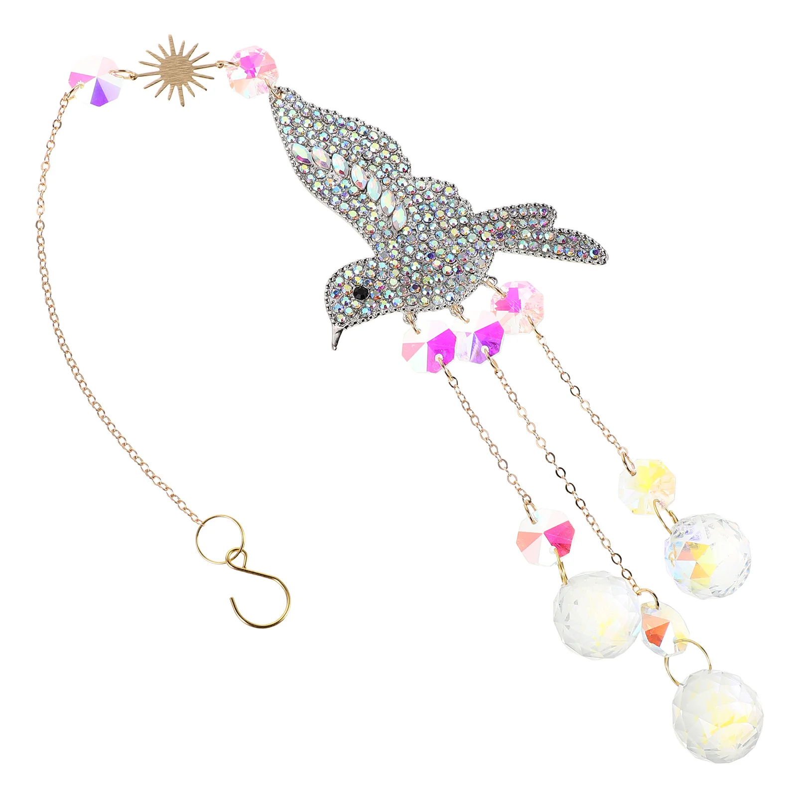 

Crystal Wind Chime Hummingbird Suncatcher Fancy Christmas Ornaments Home Decor Chimes for outside Decoration Sunlight Pretty
