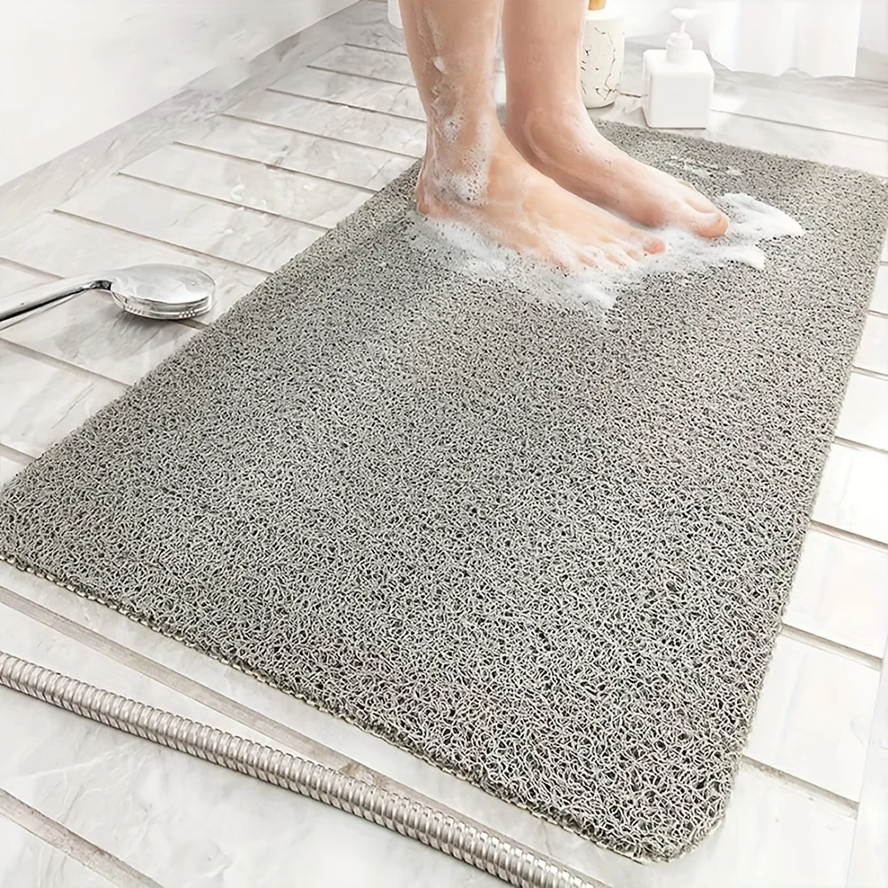 1PC Bathtub Anti Slip Mat, Absorbent Shower Foot Mat, Silk Loopex Shoe Scrapper Entrance Rug, Bathroom Accessories,  Decor, Room