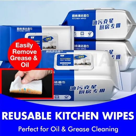 Reusable kitchen wet wipes oil and grease cleaning floor wipes Cleaning  Wipes tissues paper