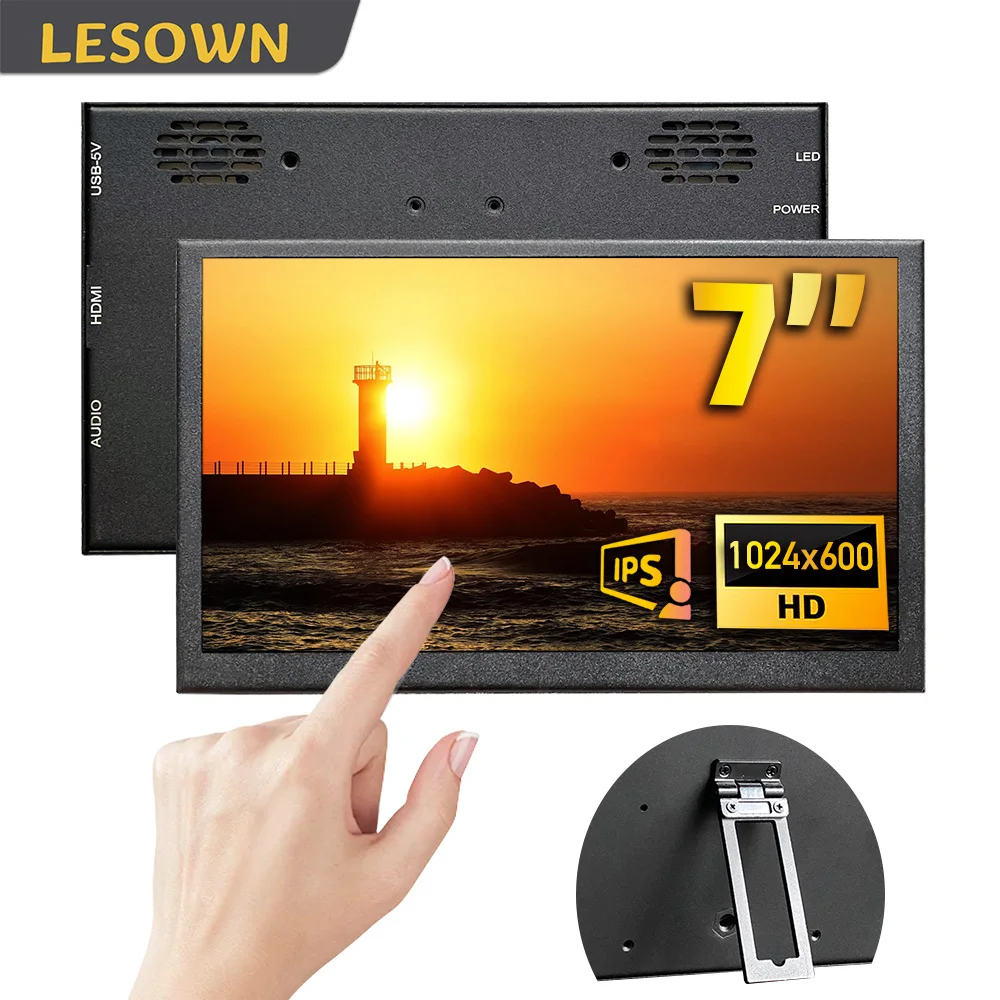 �y�Z�[�����zLESOWN �~�j 7 �C���`���|�[�^�u�� HDMI �݊� LCD �f�B�X�v���C�p�l�� 1024x600 IPS ���b�v�g�b�v�g����� CCTV �J���� TV �{�b�N�X PC �p