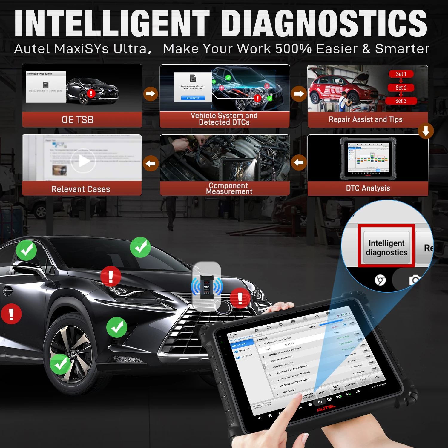 Autel MaxiSys Ultra dispositivo de diagnóstico Auto ECU codificação e programação escaner automotriz profissional ferramenta de diagnóstico do carro scanner