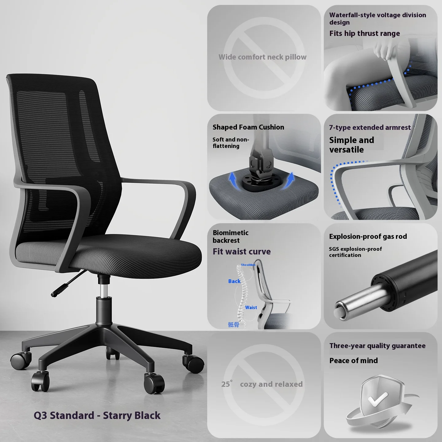 

Executive Chair Ergonomic Office Desk Chair with Lumbar Support Swivel Rolling Home Office Workspace Silla Escritorio Furniture