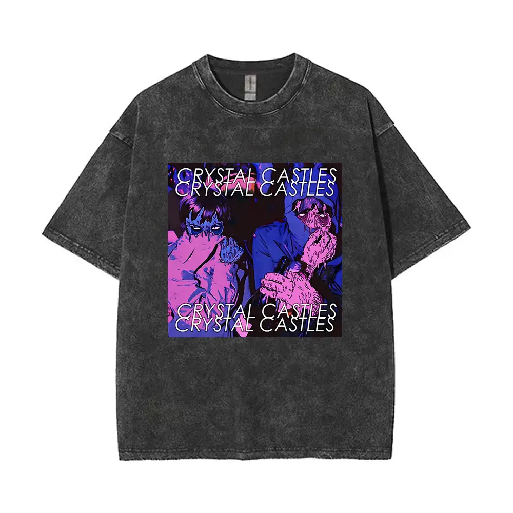 Limited Crystal Castles Washed VintageWashed T-shirt Men Women