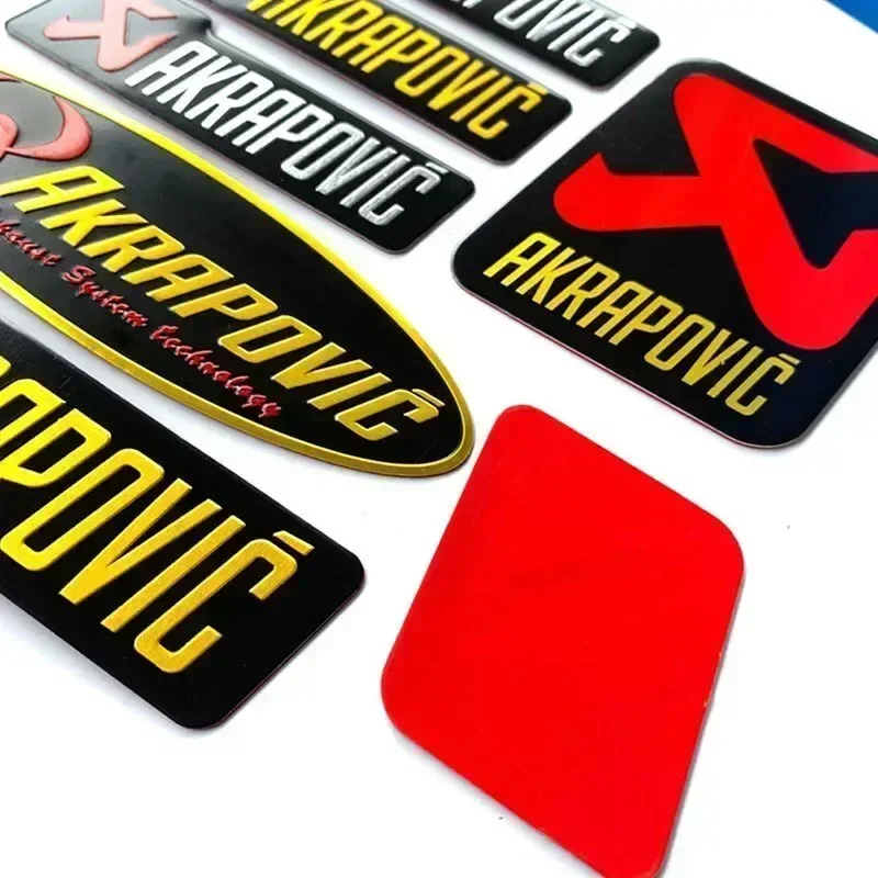 For Honda Yamaha Akrapovic Heat Resistant Decals Cafe Racer 3D Motorcycle Exhaust Pipe Tip Decoration Stickers Moto Aluminium