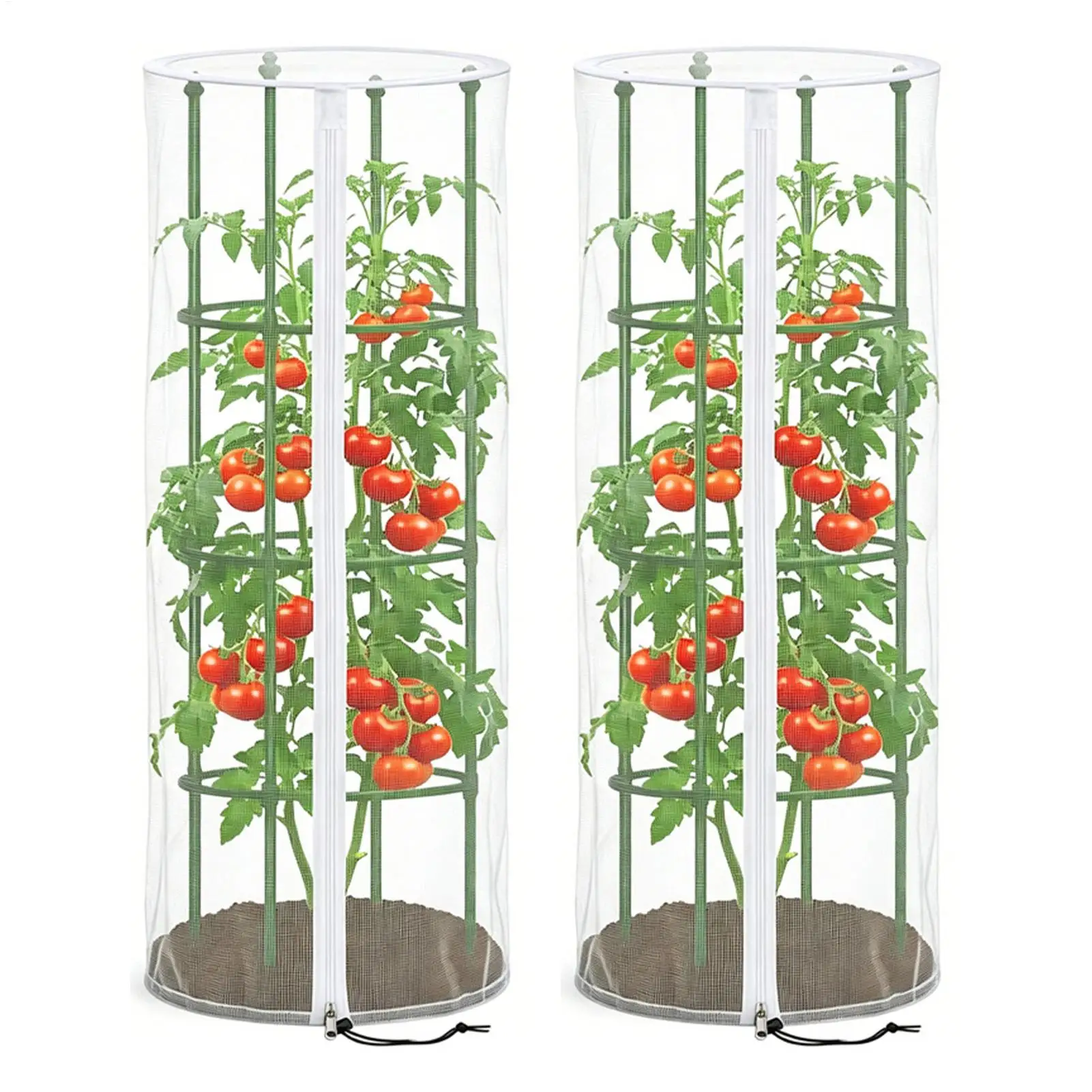 

Garden Plant Cover 2pcs Vegetables Cage Net With Zipper Bird Barrier Mesh Protector For Outdoor Patio Backyard Strawberry Tomato