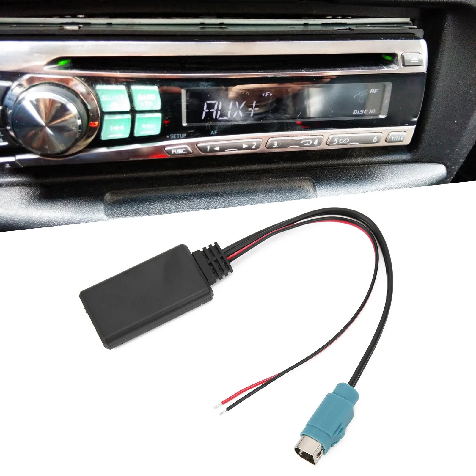 บลูทูธรถสาย AUX-In สำหรับอัลไพน์ DVA-9861Ri/IVA-D106R อะแดปเตอร์เสียงไร้สาย ABS 12V อินพุตเสริมเปลี่ยนสาย