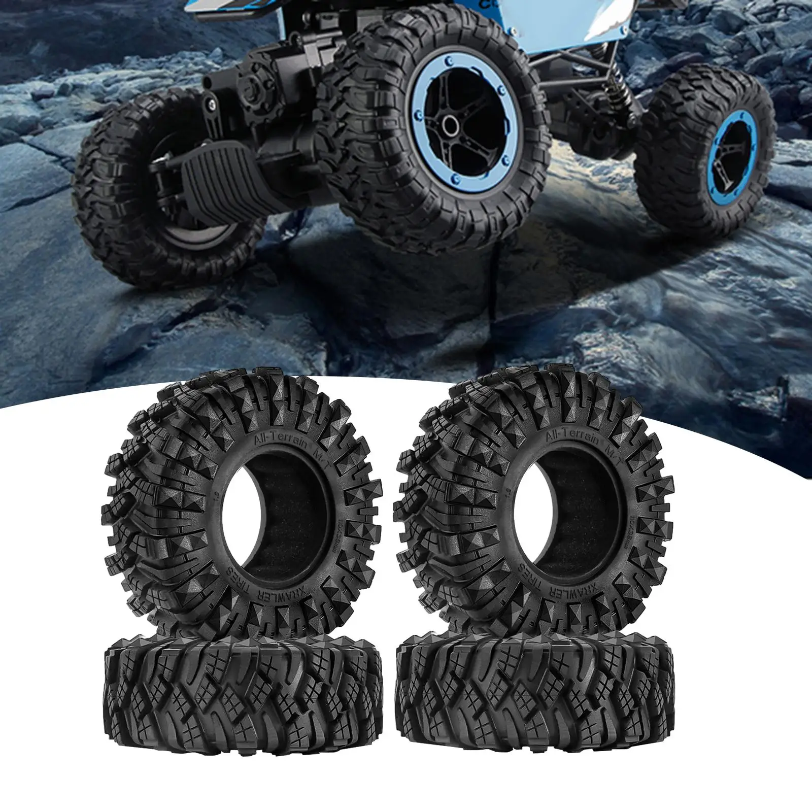 4 piezas neumáticos de goma 1:10 piezas de mejora neumáticos trepador de control remoto neumático de rueda para D90