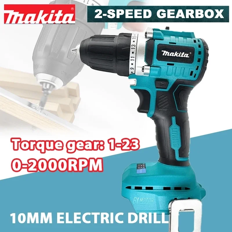 Makita 10mm trapano a batteria senza spazzole trapano elettrico a mano cacciavite 2 velocità 23 impostazione della coppia per utensile elettrico a