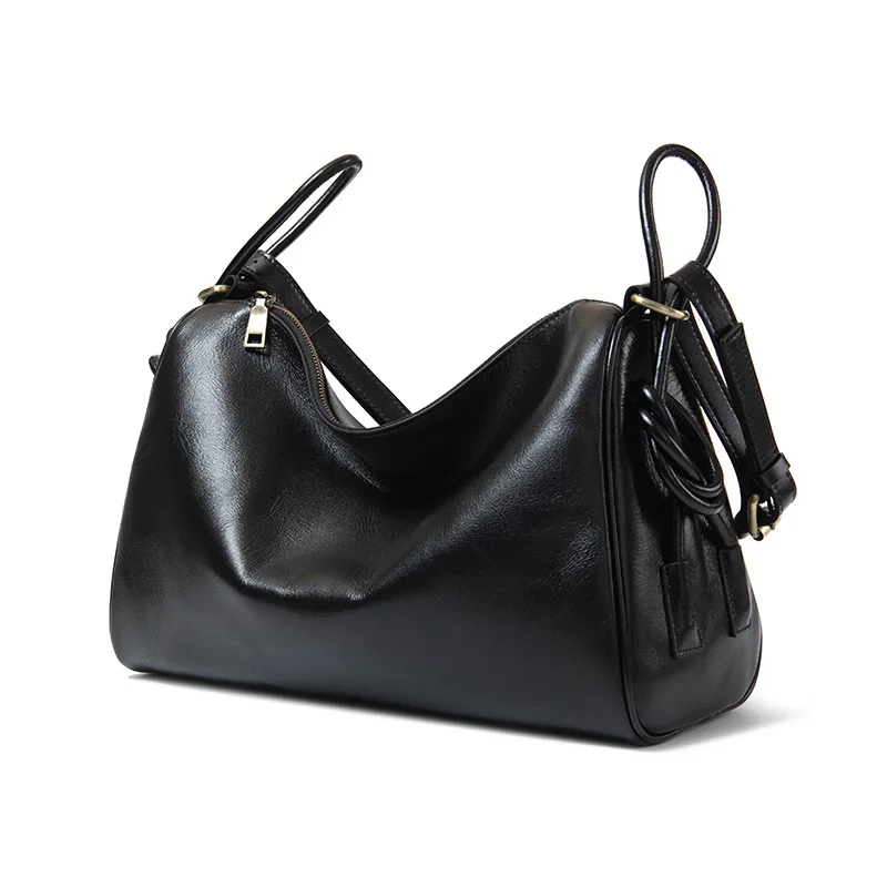 

Genuine Leather Shoulder Bag Woman Minimalist Crossbody Bag Cowhide Handbags Female Luxury Bag Large Capacity