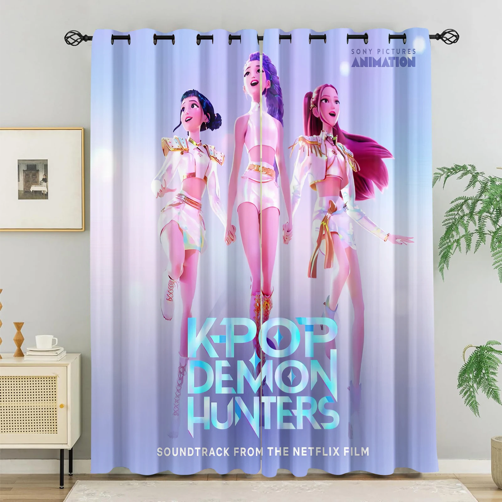 

2 шт. затемняющие шторы с принтом группы для девочек, декор в стиле концертного образца для спальни, игровой комнаты и комнаты для фанатов