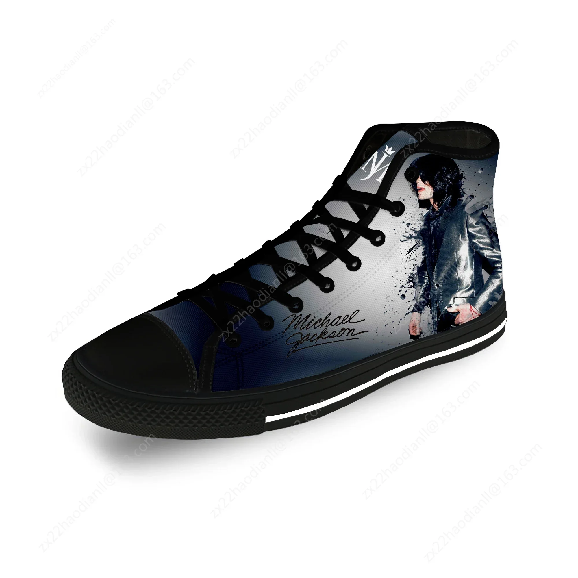 Michael Jackson Cool Funny Casual Cloth 3D Print High Top Canvas Fashion Funny Shoes Men Women Lightweight Breathable Sneakers