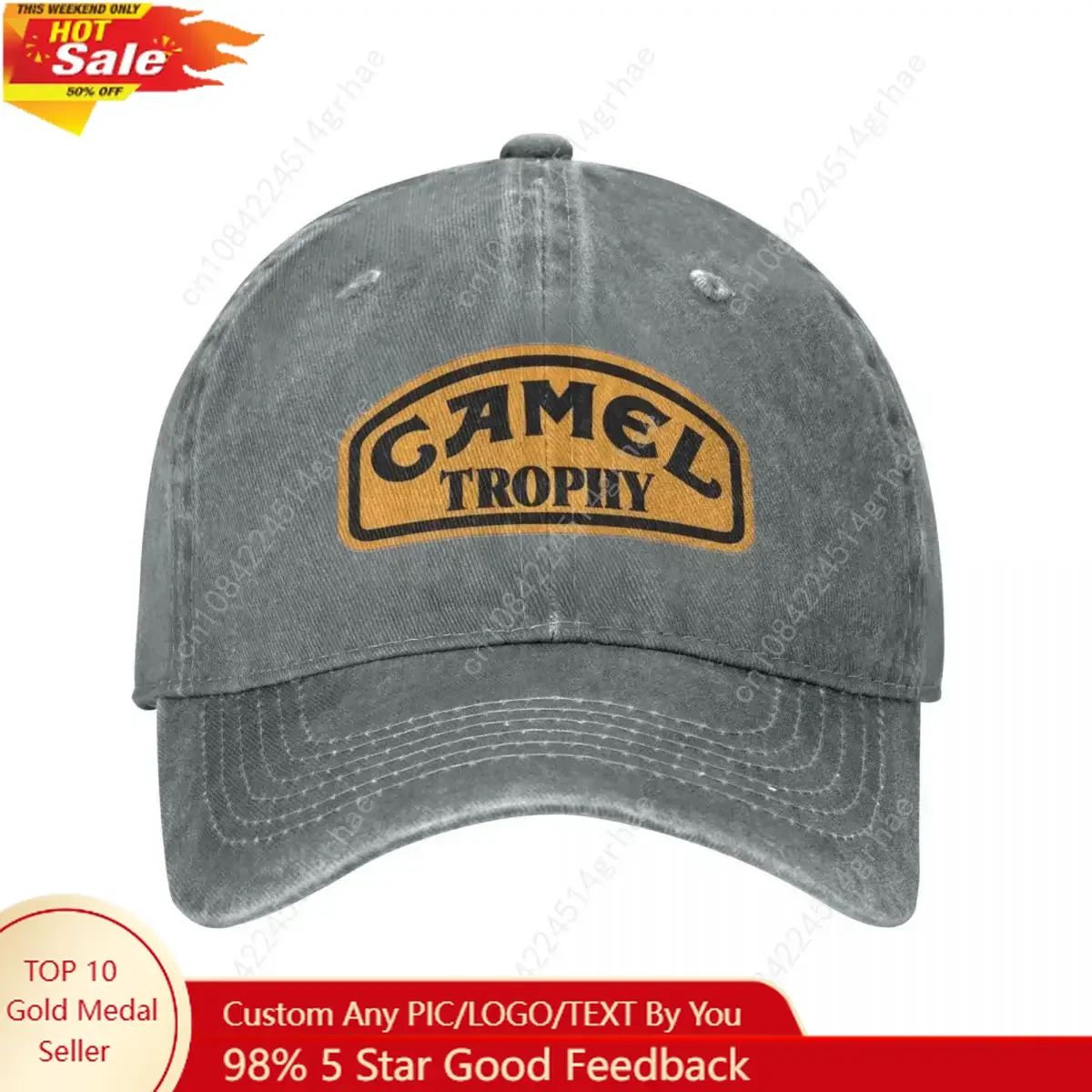 

Camel Trophy Classic Logo Baseball Cap Vintage Distressed Denim Washed Snapback Cap Outdoor Travel Unstructured Soft Caps Hat