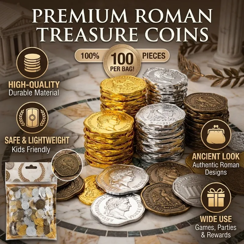 Réplicas de Monedas Romanas Antiguas para Decoración de Fiestas, Juegos de Carnaval, Accesorios de Disfraces de Halloween, Ideales para Eventos Temáticos y Bolsas de Regalos
