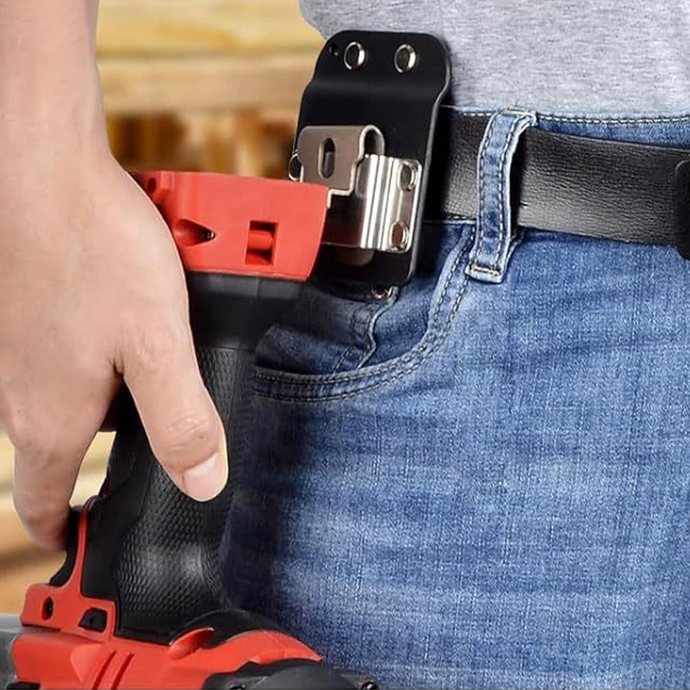 

Clip On Tool Belt Drill Holder Holster Tool Belt Clip Tape Measure Holder Tool Belt Clip Holder for Cordless Drill Impact Nailer