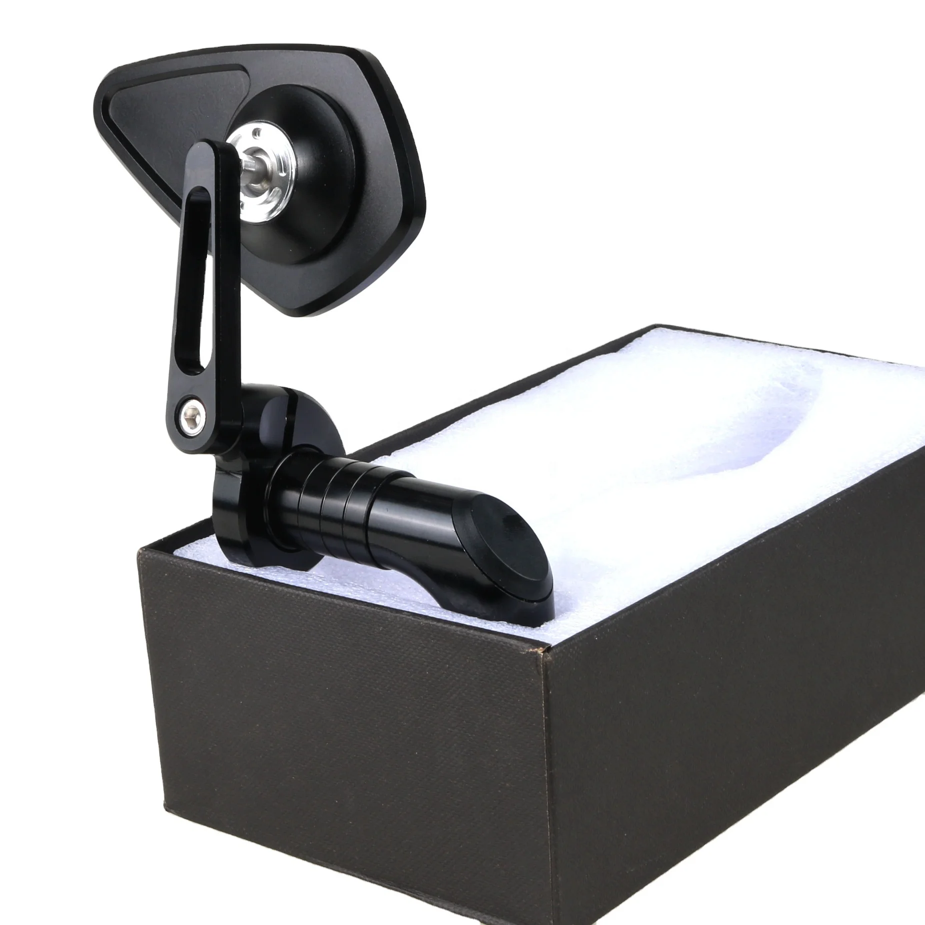 High‑Performance CNC Aluminum Universal Rearview Mirror Black Silver for Motorcycle E‑Bike Scooter Left Right