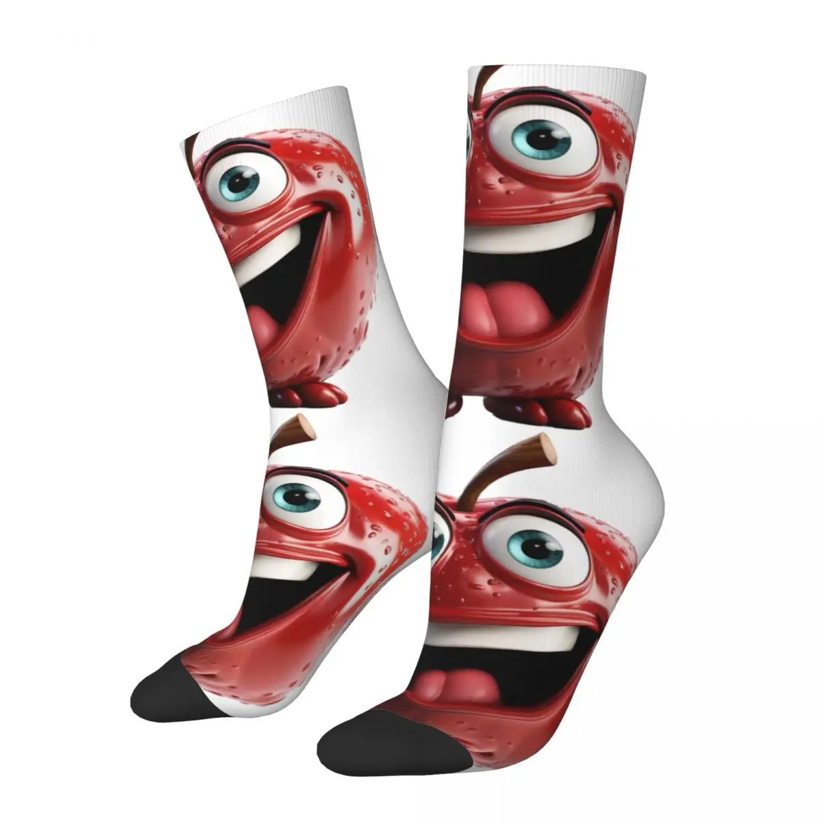 Hip Hop Retro Funny Crazy Men's compression Socks Unisex Apple And Onion Harajuku Seamless Printed Funny Novelty Happy Crew Sock