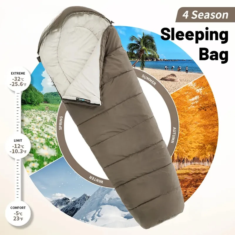 Winter sleeping bag mj600-12 ℃ mummy sleeping bag mj300-1 ℃ cotton sleeping bag outdoor cold-proof warm sleeping bag